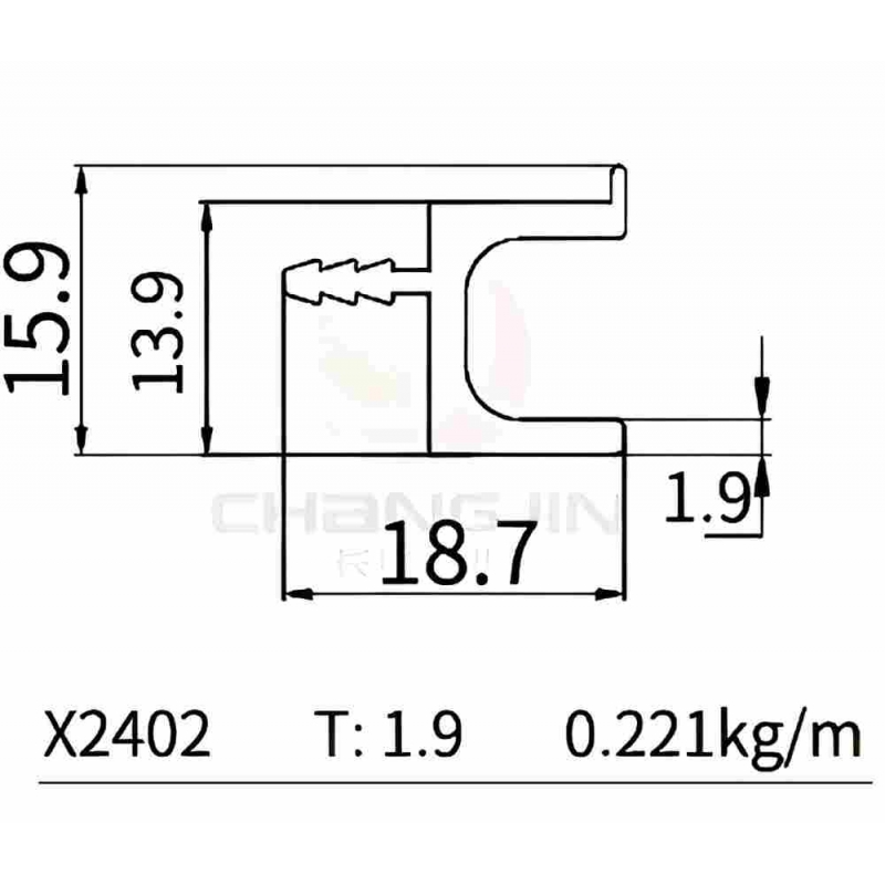 L Handle Profile X2402