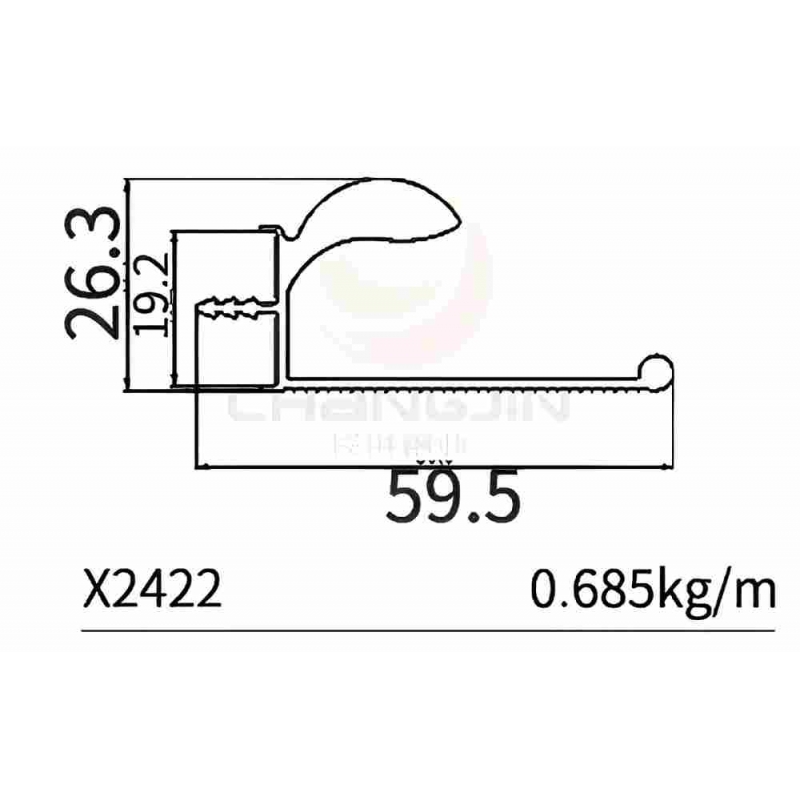 L Handle Profile X2422