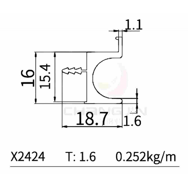 L Handle Profile X2424