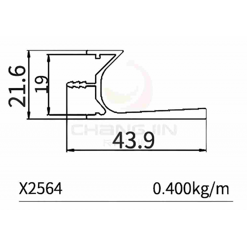 L Handle Profile X2564