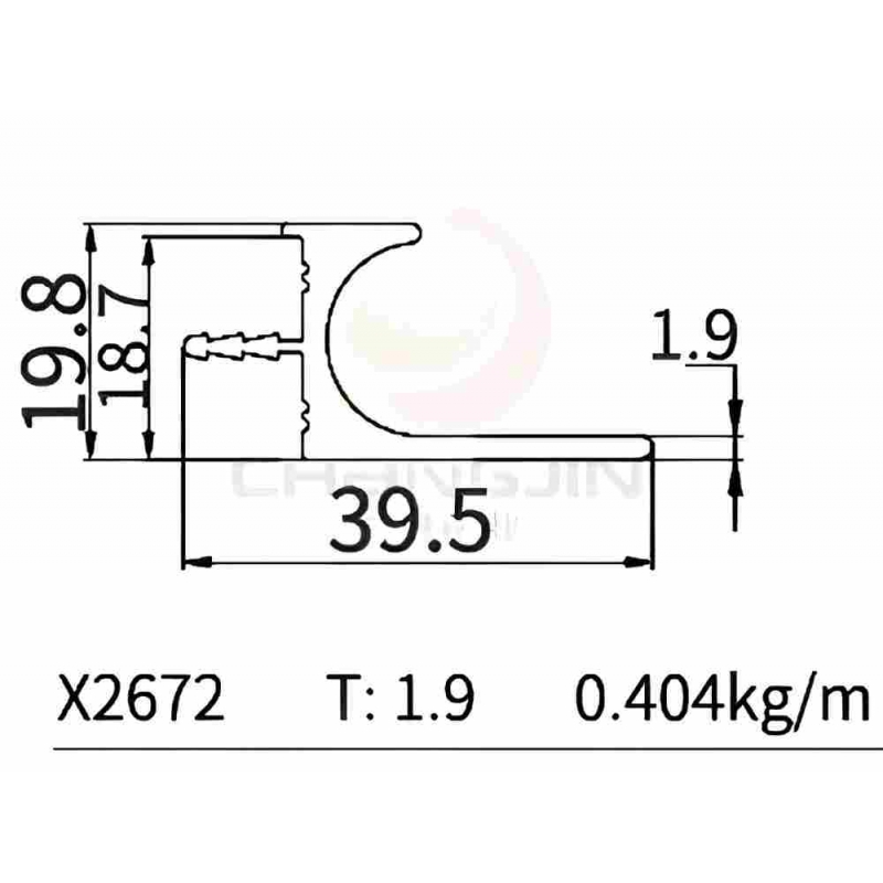 L Handle Profile X2672