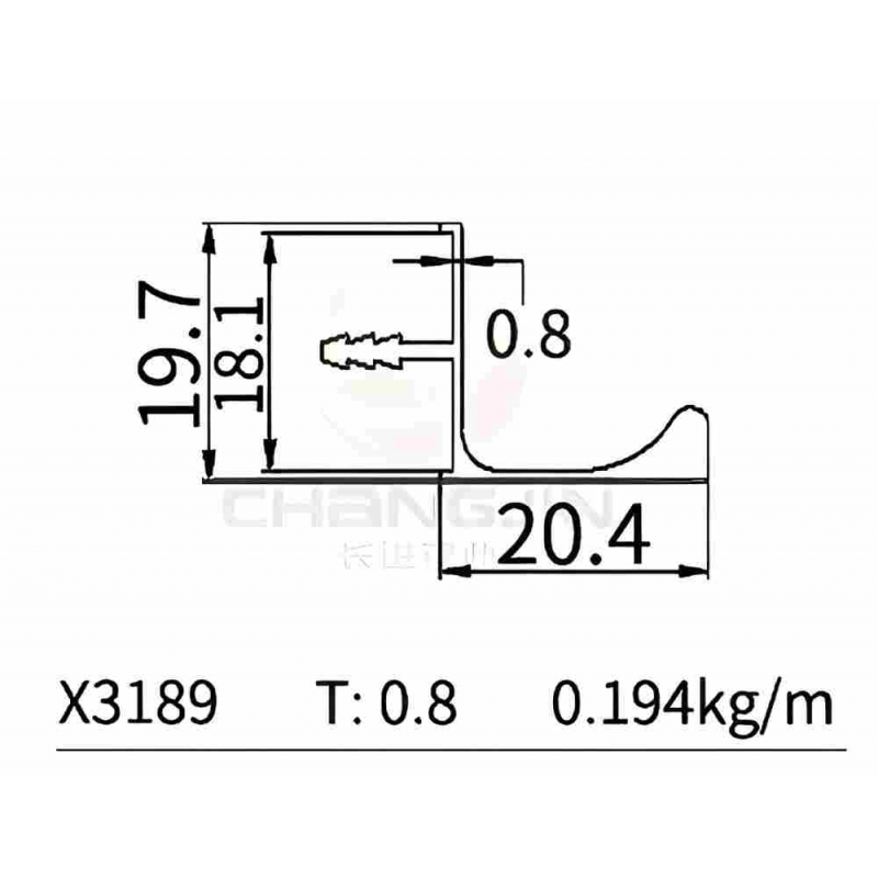 L Handle Profile X3189