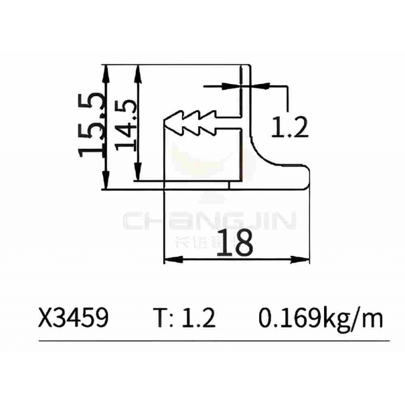 L Handle Profile X3459