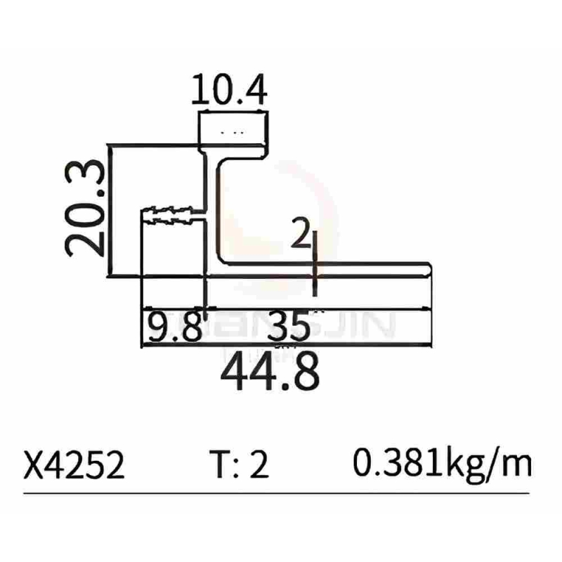 L Handle Profile X4252