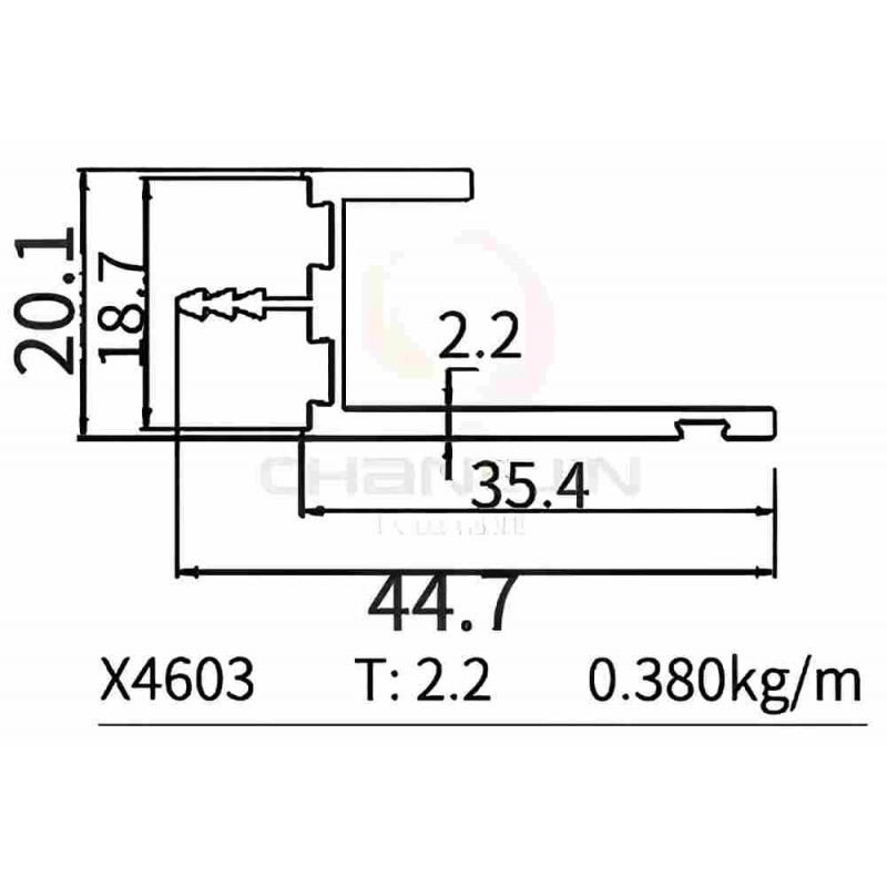 L Handle Profile X4603