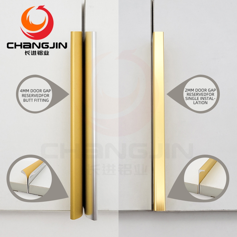 Cabinet handle customized color L shape aluminum profile for handle kitchen cabinet